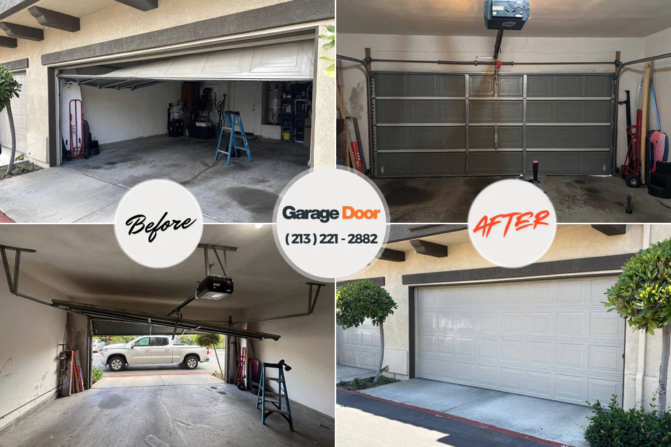 Before and after: garage door repair Santee, SC